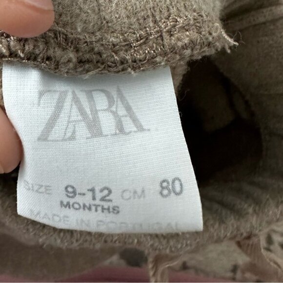 Zara Brown Fleece Pants Size 9-12 Months - Picture 3 of 3